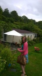 Heading down to the garden room for the writing workshop.